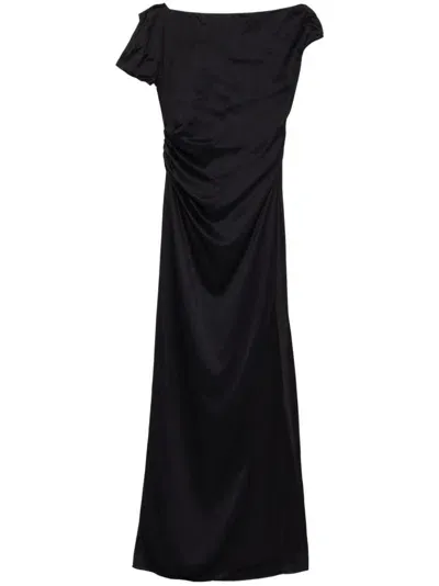 Del Core Draped Maxi Dress In Black