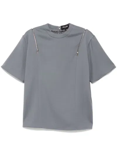 Del Core Zip Fastening T-shirt In Grey