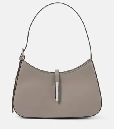 Demellier Tokyo Leather Shoulder Bag In Gray