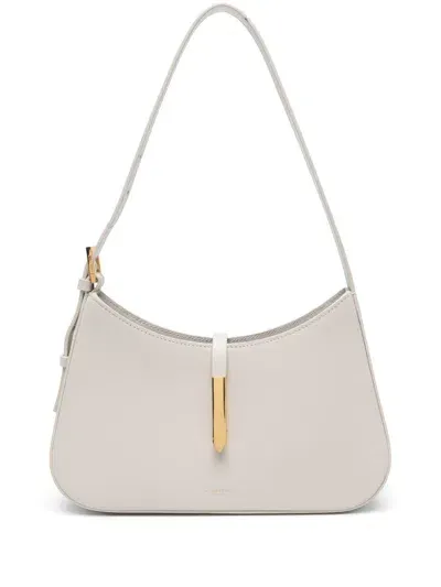 Demellier Tokyo Smooth Leather Shoulder Bag In Off White