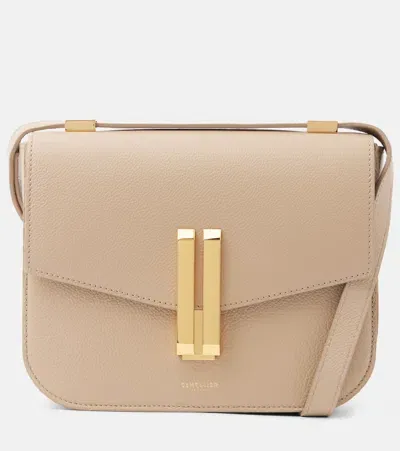 Demellier Vancouver Grained Leather Shoulder Bag In Neutrals