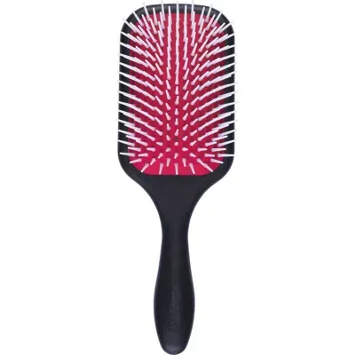 Denman D38 Power Paddle  Detangler Hairbrush In Black With Red Pad