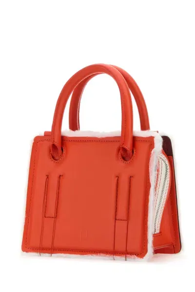 Dentro Coral Leather Mini Otto Handbag In Red