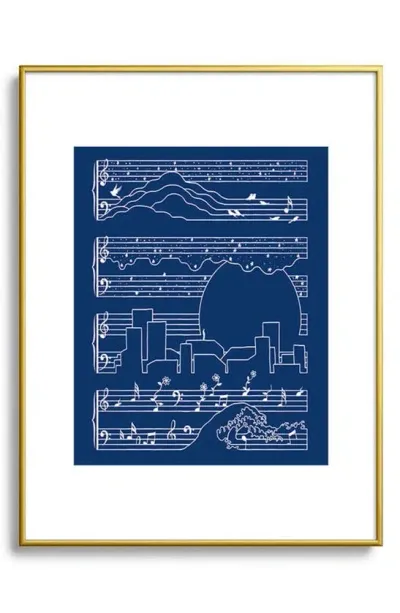 Deny Designs The Moonlight Sonata Blue Framed Art Print