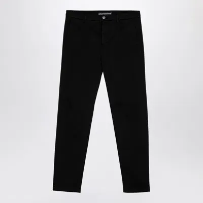 Department 5 Black Cotton Trousers In Blue