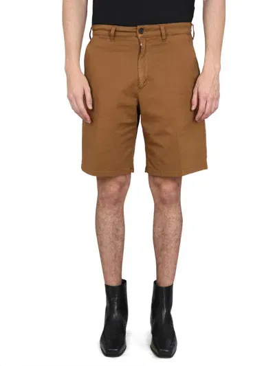 Department 5 Man Shorts & Bermuda Shorts Camel Size 33 Cotton, Elastane In Brown