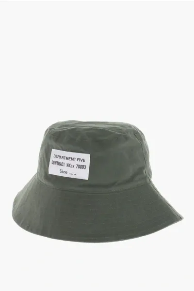 Department 5 Solid Color Tizia Bucket Hat With Contrasting Logo Patch In Green