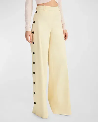 Derek Lam 10 Crosby Carter Wide-leg Button Detail Trousers In Sorbet