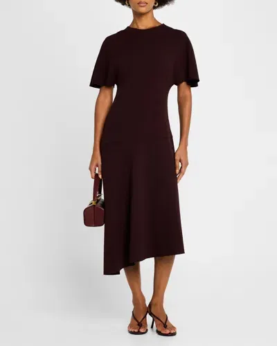 Derek Lam 10 Crosby Nicola Asymmetric Midi Dress In Aubergine