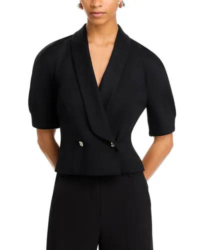 Derek Lam 10 Crosby Philippe Short Sleeve Blazer Top In Black