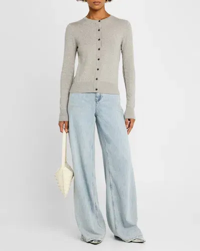 Derek Lam 10 Crosby Thibeaut Cashmere-cotton Cardigan In Medium Heather Grey