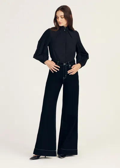 Derek Lam Coralie High Rise Wide Leg In Black