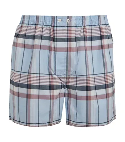 Derek Rose Cotton Check Boxer Shorts In Blue