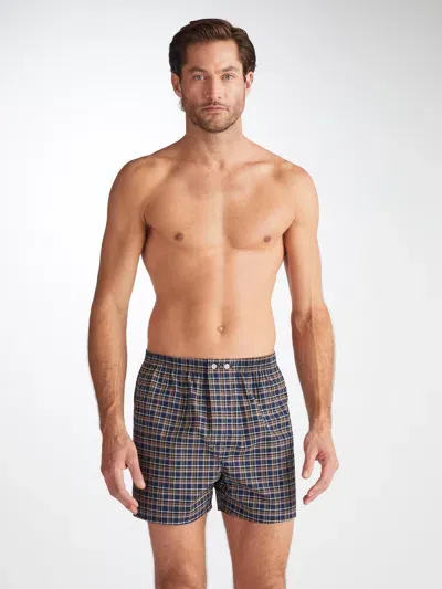 Derek Rose Men's Classic Fit Boxers Barker 37 Cotton Navy