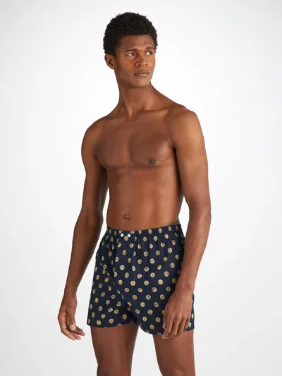 Derek Rose Men's Classic Fit Boxers Ledbury 78 Cotton Batiste Navy