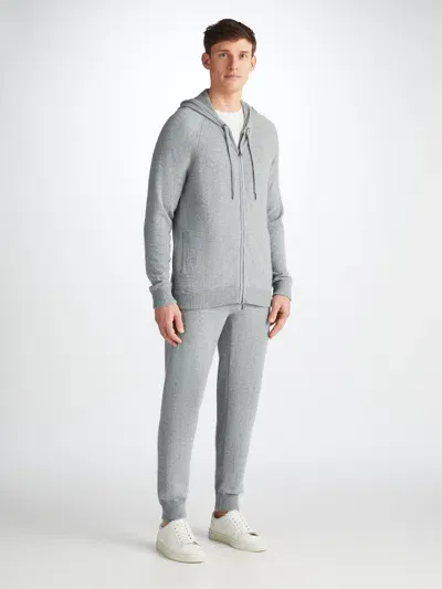 Derek Rose Men's Hoodie Finley Cashmere Silver