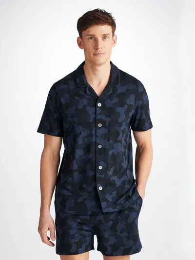 Derek Rose Men's Short Pyjamas London 11 Micro Modal Navy