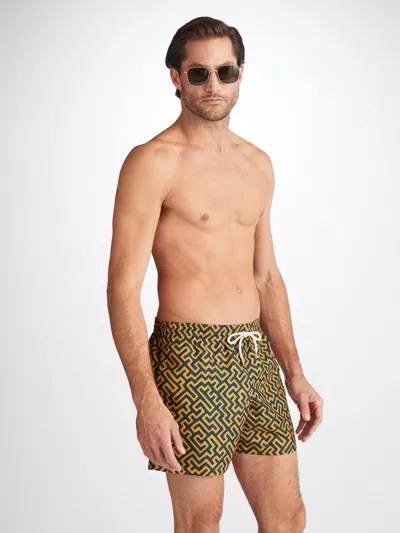 Derek Rose Tropez Wave Print Swim Shorts In Teal