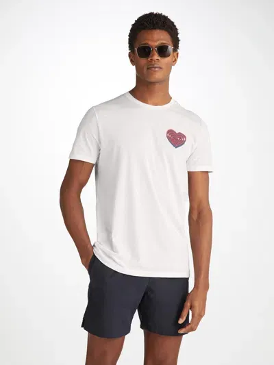 Derek Rose Heart Motif Ripley T-shirt In White