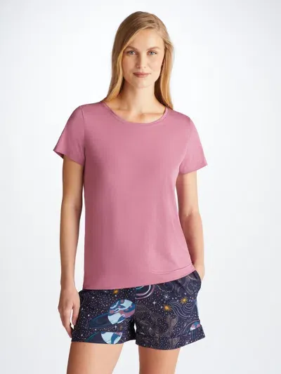 Derek Rose Women's T-shirt Lara Micro Modal Stretch Orchid Purple