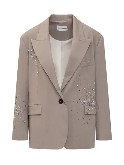 Des Phemmes Jacket With Rhinestones In Sand