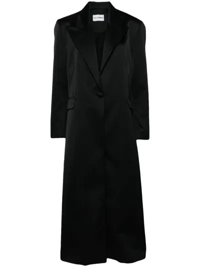 Des Phemmes Longline Single Breasted Coat In Black