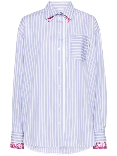 Des Phemmes Oversized B-up Shirt In Blue