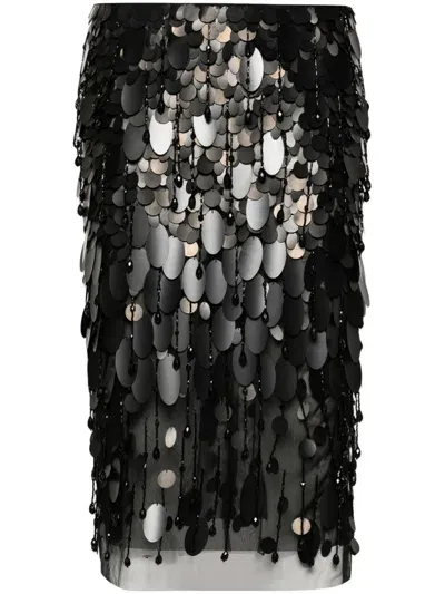 Des Phemmes Sequinned Skirt In Black