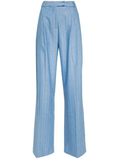 Des Phemmes Sequinned-stripes Trousers In Blue