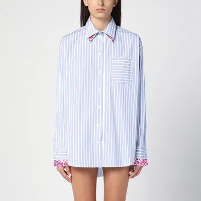 Des_phemmes Des Phemmes Blue/white Striped Oxford Shirt