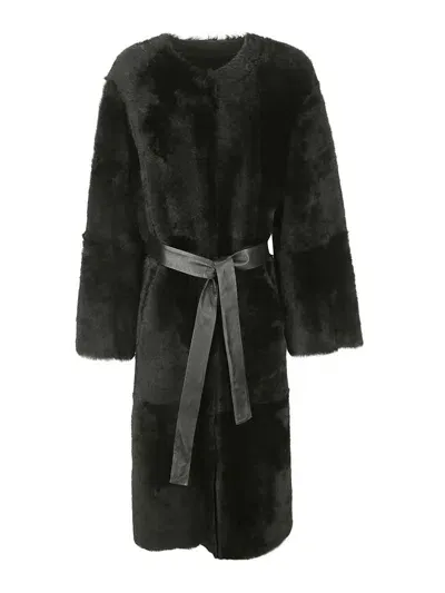 Desa 1972 Reversible Shearling Coat In Black