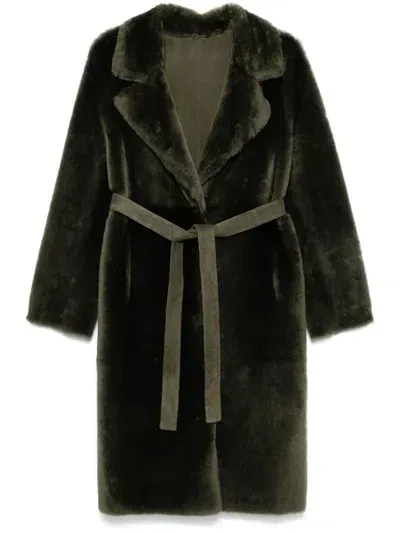 Desa 1972 Shearling Coat In Green