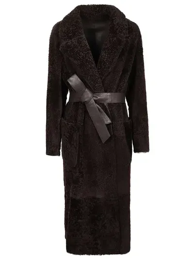 Desa 1972 Shearling Coat In Mocha