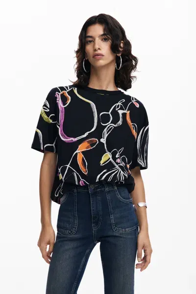 Desigual Arty T-shirt In Black