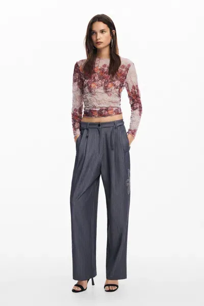 Desigual Straight Long Pants In Black