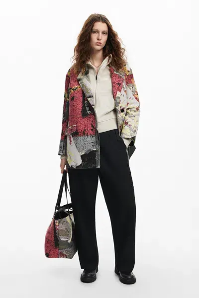 Desigual Coat In Material Finishes