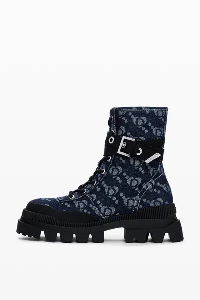 Desigual Denim Trucker Boot In Blue