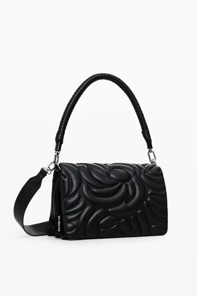 Desigual Floral Crossbody Bag In Black