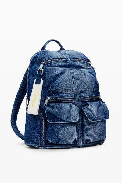 Desigual Denim L Backpack In Blue