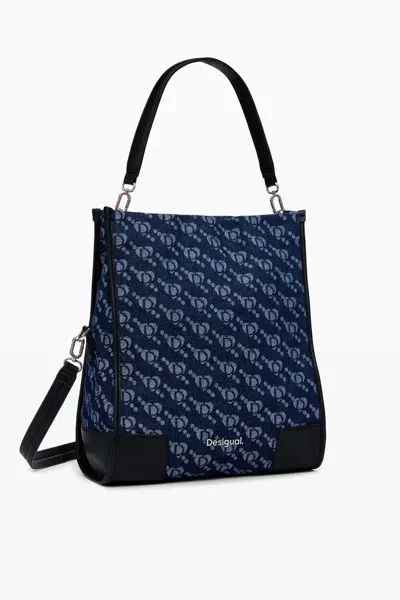 Desigual Logo Handbag In Blue