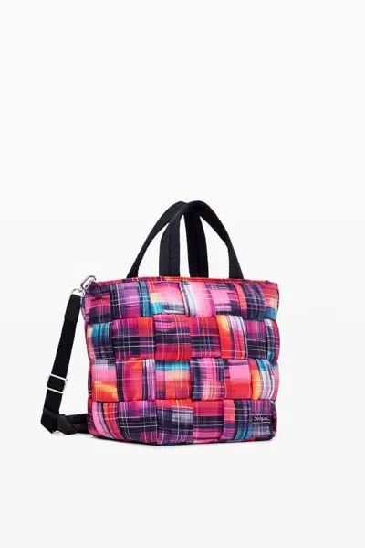 Desigual Nylon Bag With Arty Multi-position Handles In Material Finishes