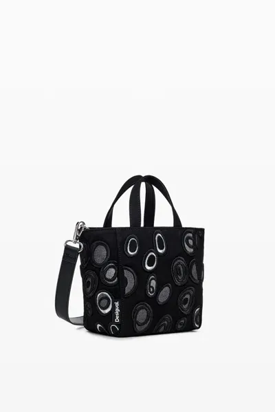 Desigual Nylon Bag With Circles In Black