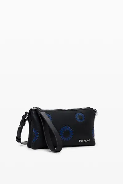 Desigual Small Sunflower Crossbody Bag In Black