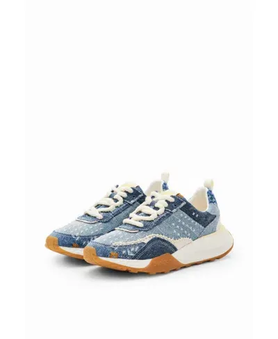 Desigual Denim Jogger Sneakers In Blue