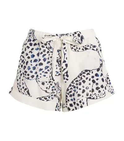 Desmond & Dempsey Cotton Jag Pyjama Shorts In Ivory