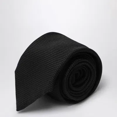 Destin Black Silk Tie In Blue