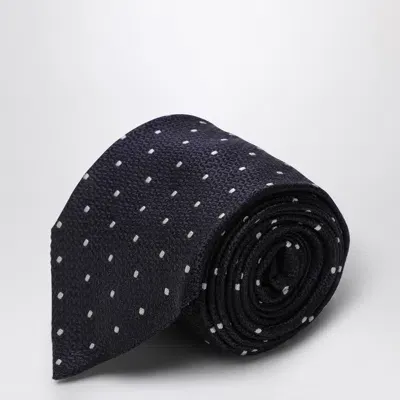 Destin Blue/white Polka Dot Silk Tie