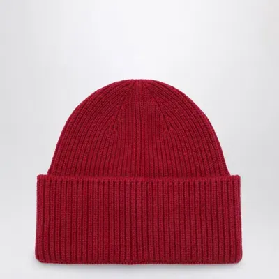 Destin Burgundy Wool And Cashmere Beanie