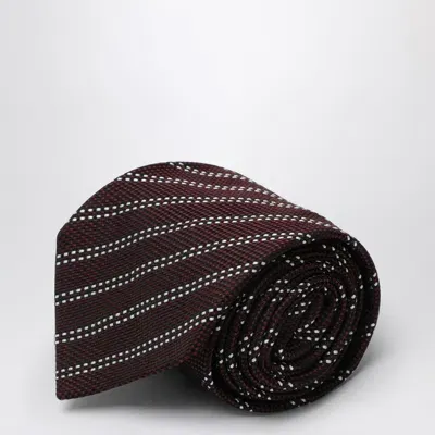 Destin Burgundy/white Silk Tie In Blue