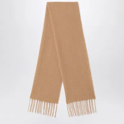 Destin Camel Wool And Cahsmere Scarf In Brown